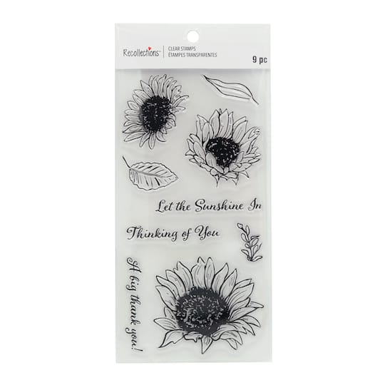 6 Pack: Sunflowers Clear Stamps by Recollections&#x2122;